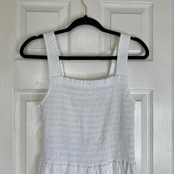 TROVATA Birds of Paradis Dolores Cotton Midi Dress Classic White Size Medium - Picture 6 of 11